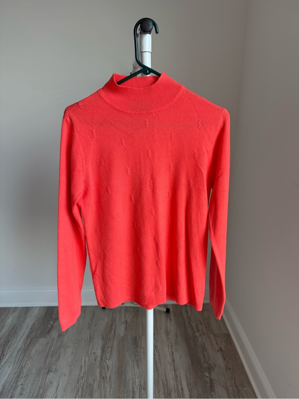 Women’s Long Sleeve Mock Neck Sweater - Coral Pink